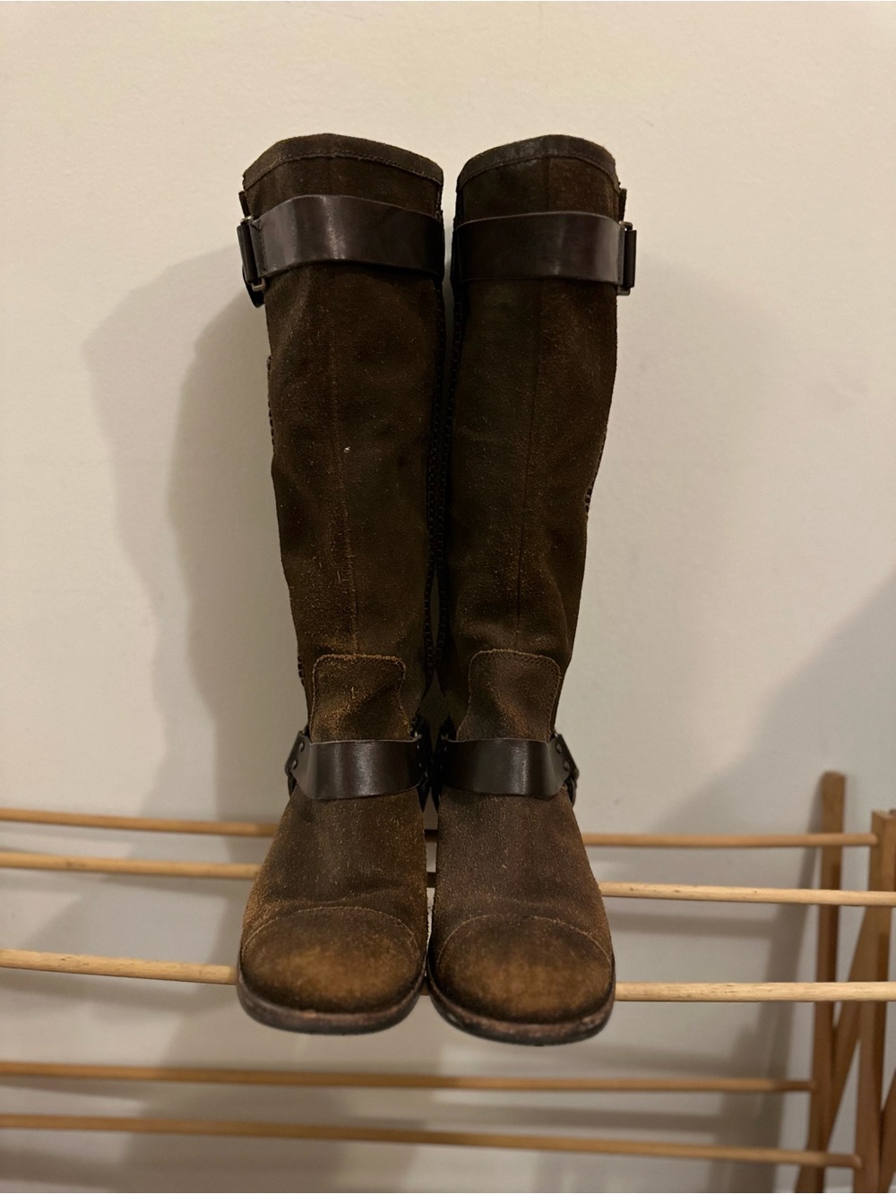 UGG Women’s Dree Boots SZ 10 Brown Tall Riding 1005690 Distressed Leather/Suede